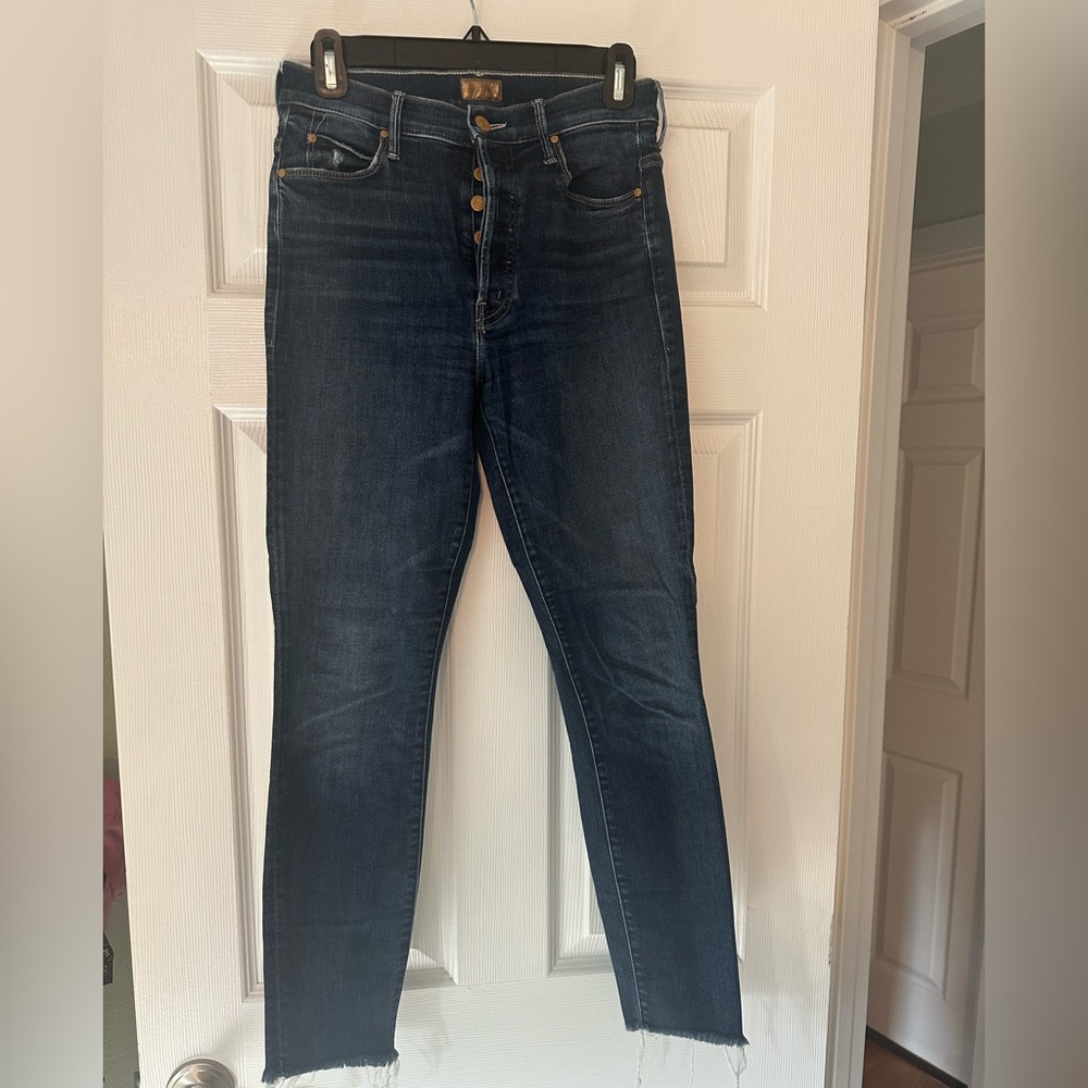 MOTHER raw hem skinny jean, size 27